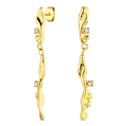 vandfaste zirkon øreringe i forgyldt stål - OCEANA