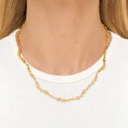 vandfast zirkon halskæde i forgyldt stål - OCEANA