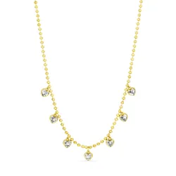 vandfast hjerte zirkon halskæde i forgyldt stål - OCEANA