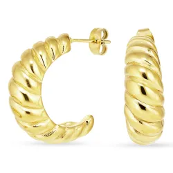 vandfaste halvcreoler i forgyldt stål - OCEANA