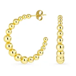 vandfaste halvcreoler i forgyldt stål - OCEANA