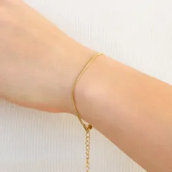 vandfast armbånd i forgyldt stål 15 cm + 4 cm x 1,0 mm  - OCEANA