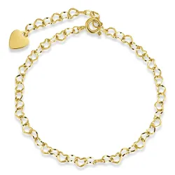 vandfast hjerte armbånd i forgyldt stål - OCEANA