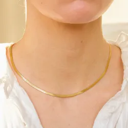 vandfast halskæde i forgyldt stål 40 + 5 cm x 3 mm  - OCEANA