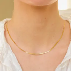 vandfast halskæde i forgyldt stål 39 + 8 cm x 2 mm  - OCEANA