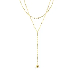 vandfast Y-halskæde i forgyldt stål 38 + 4 cm x   - OCEANA