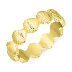 vandfast musling ring i forgyldt stål - OCEANA