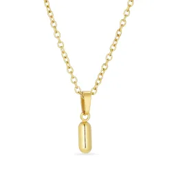 vandfast bogstav I halskæde i forgyldt stål - OCEANA