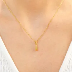 vandfast bogstav I halskæde i forgyldt stål - OCEANA