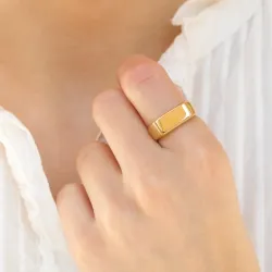 vandfast ring i forgyldt stål - OCEANA