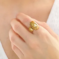 vandfast ring i forgyldt stål - OCEANA