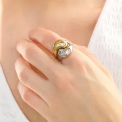 vandfast ring i forgyldt stål - OCEANA