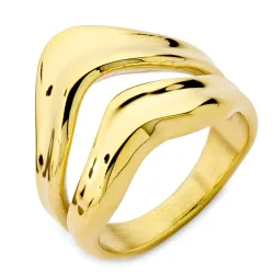 vandfast ring i forgyldt stål - OCEANA