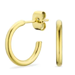 15 mm vandfaste halvcreoler i forgyldt stål - OCEANA