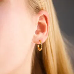 15 mm vandfaste halvcreoler i forgyldt stål - OCEANA