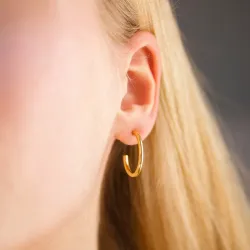 20 mm vandfaste halvcreoler i forgyldt stål - OCEANA