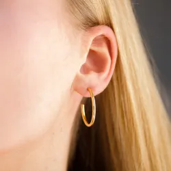 25 mm vandfaste halvcreoler i forgyldt stål - OCEANA