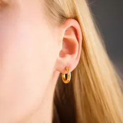 15 mm vandfaste halvcreoler i forgyldt stål - OCEANA