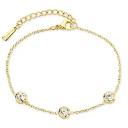 vandfast zirkon armbånd i forgyldt stål - OCEANA