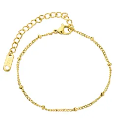 vandfast armbånd i forgyldt stål 15 cm + 5 cm x 2,2 mm  - OCEANA