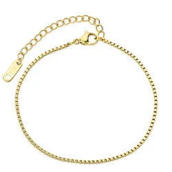 vandfast armbånd i forgyldt stål 17 cm + 5 cm x 1,7 mm  - OCEANA