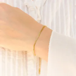 vandfast armbånd i forgyldt stål 17 cm + 5 cm x 1,7 mm  - OCEANA