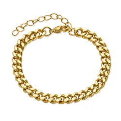 vandfast armbånd i forgyldt stål 15 + 5 cm x 5,9 mm  - OCEANA