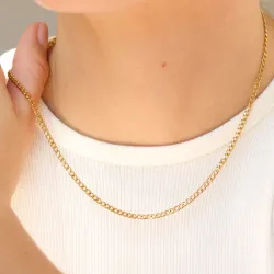 vandfast panserkæde i forgyldt stål 41 + 5 cm x 2,6 mm  - OCEANA