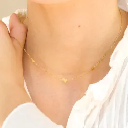 vandfast hjerte halskæde i forgyldt stål - OCEANA