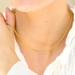 vandfast halskæde i forgyldt stål 38 + 5 cm x 2 mm  - OCEANA