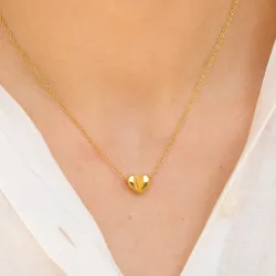 vandfast hjerte halskæde i forgyldt stål - OCEANA