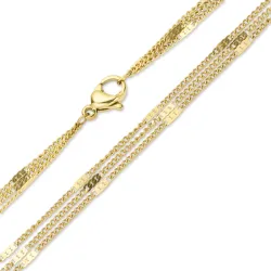 vandfast halskæde i forgyldt stål 41 cm x 3 mm  - OCEANA