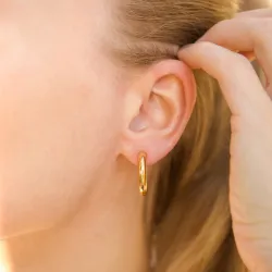 4 x 21 mm vandfaste halvcreoler i forgyldt stål - OCEANA