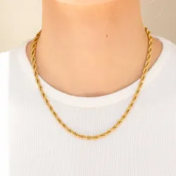 vandfast cordelhalskæde i forgyldt stål  x 4,5  - OCEANA