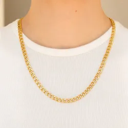 vandfast panserhalskæde i forgyldt stål 50 cm x 6 mm  - OCEANA
