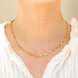 vandfast hjerte halskæde i forgyldt stål - OCEANA