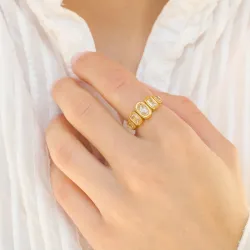 vandfast ring i forgyldt stål - OCEANA