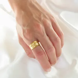 vandfast ring i forgyldt stål - OCEANA