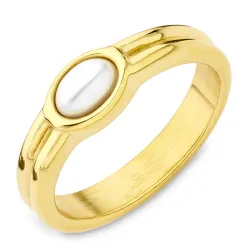 vandfast ring i forgyldt stål - OCEANA