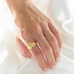 vandfast hjerte ring i forgyldt stål - OCEANA