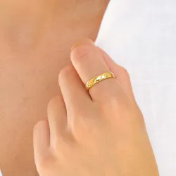 vandfast ring i forgyldt stål - OCEANA