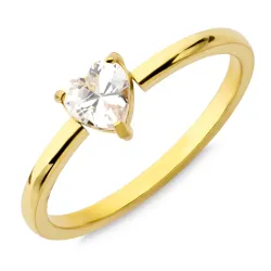 vandfast hjerter ring i forgyldt stål - OCEANA