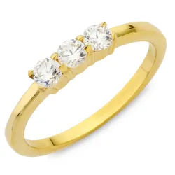 vandfast zirkon ring i forgyldt stål - OCEANA