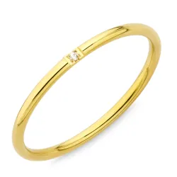 vandfast zirkon ring i forgyldt stål - OCEANA