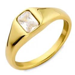 vandfast ring i forgyldt stål - OCEANA