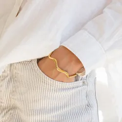 vandfast armring i forgyldt stål - OCEANA