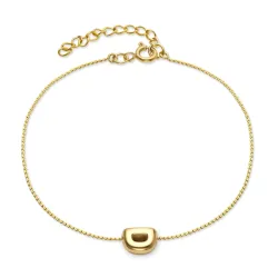 vandfast bogstav D armbånd i forgyldt stål - OCEANA