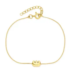 vandfast bogstav E armbånd i forgyldt stål - OCEANA