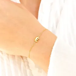 vandfast bogstav E armbånd i forgyldt stål - OCEANA