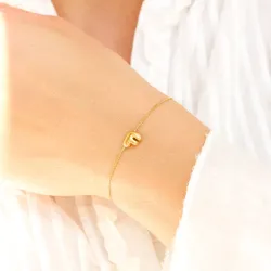 vandfast bogstav F armbånd i forgyldt stål - OCEANA